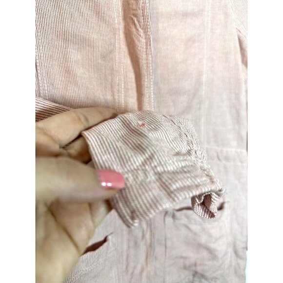 Caslon XS Linen Seersucker Utility Red/White Micro‎ Stripe Jacket - Picture 7 of 10